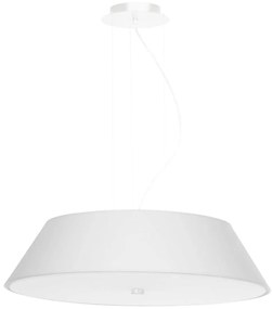 Závesné svietidlo Vega, 1x biele textilné tienidlo, (biele sklo), (fi 60 cm)