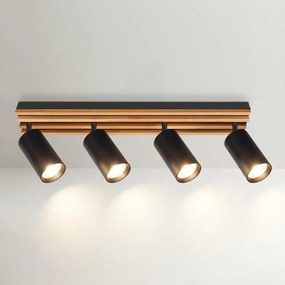 Brilagi - Bodové svietidlo SELE WOOD 4xGU10/30W/230V čierna/drevo