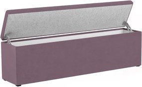 Fialový otoman k posteli s úložným priestorom Kooko Home Manna, 47 × 140 cm