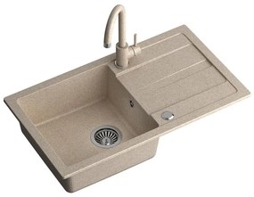 Drez Go-Max béžový 77x44x17.5 + batéria + sifón