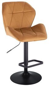 LuxuryForm DESIGN Barová stolička MILANO MAX VELUR na čiernom tanieri - hnedá