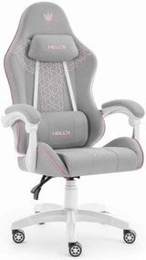 Herná stolička HC-1008 2.0 s ergonomickými vankúšmi - sivo-ružová