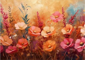 Sklenený obraz - Lúčne kvety, maľba (70x50 cm)