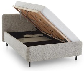 Béžová čalúnená dvojlôžková posteľ s úložným priestorom s roštom 140x200 cm Primo – Meise Möbel