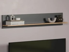 Nástenná polica Esteban 150 cm, antracit/dub evoke%