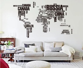 Samolepka na stenu "Mapa sveta 2" 116x190cm