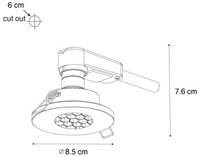 Moderné zapustené bodové svetlo zlaté IP54 - Shed Honey