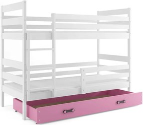 Poschodová posteľ ERIK 2 - 200x90cm - Biela - Ružová