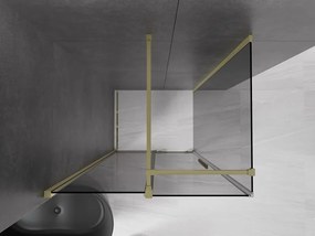 Mexen Velar, sprchový kút s posuvnými dverami 110 x 85 cm, 8mm šedé sklo, zlatá matná, 871-110-085-41-55