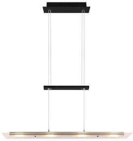 Čierne LED závesné svietidlo so skleneným tienidlom Milos – Trio