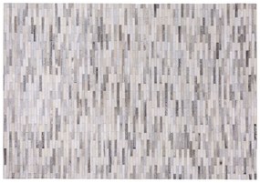 Kožený koberec 160 x 230 cm sivý AHILLI Beliani