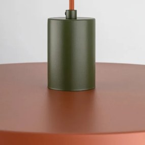 Luster na lanku SILA 1xE27/15W/230V pr. 40 cm tehlová/zelená