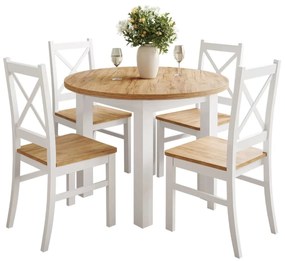 JEDÁLENSKÝ SET LORENA STÔL + 4 STOLIČKY 100 / 140 cm