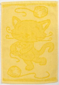 Detský uterák BEBÉ mačička žltý 30x50 cm