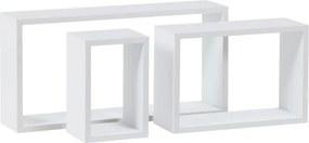 Set troch nástenných políc biele P-009 WT2 (3 ks)