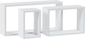 Set troch nástenných políc biele P-009 WT2 (3 ks)