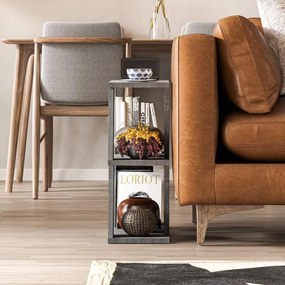 Odkladací stolík Houseland Lazena retro sivý