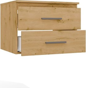 Závěsná skříňka pod umyvadlo s deskou Nel 2S 60 cm dub Artisan