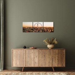 Obraz západu slnka nad Žižkovom (s hodinami) (90x30 cm)