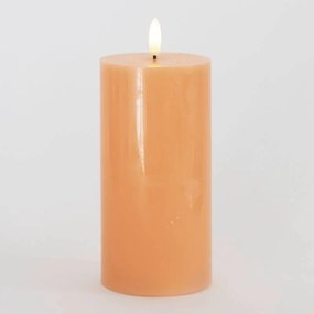 SIRIUS Vosková LED svíčka Sille, broskvová, 7,5 x 15 cm