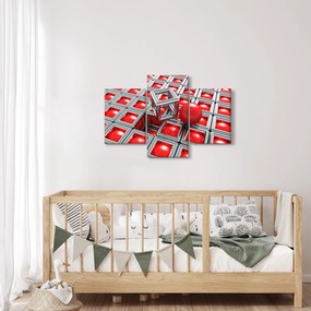 Obraz - 3D metalická abstrakcia (90x60 cm)