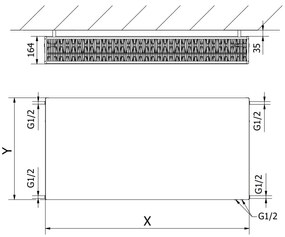 Mexen, Mexen Flat CVF33 panelový radiátor 500 x 600 mm, spodné pripojenie, 1140 W, biely - W633F-050-060-00