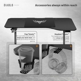 Výškovo Nastaviteľný Stôl Diablo X-Tensio 1600 Čierny