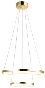 Candellux Zlaté závesné LED svietidlo Lune okrúhly 50cm 40W 32-76281