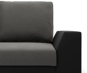Rohová rozkladacia sedačka LUGO tmavosivá / čierna