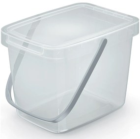 Plastový úložný box s rúčkou NHW6 6 l - priehľadná
