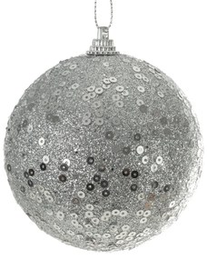 VIANOČNÁ BANKA NA STROMČEK SADA 4 KS (FI) 8 CM STRIEBORNÁ