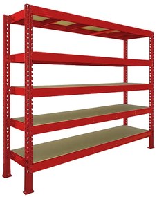 Trestles Nekonečný priemyselný regál 2200x1600x600, 5 políc Farba: Červená