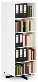 Otočný regál, 680×680×1932 mm, 2x 5 políc, biela