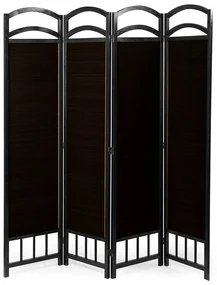 Skladací paraván so 4 panelmi, tmavohnedý