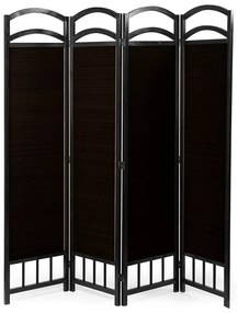 Skladací paraván so 4 panelmi, tmavohnedý