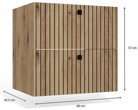Skrinka pod umývadlo Terca 1 60 (dub evoke). Akcia -19%. Vlastná spoľahlivá doprava až k Vám domov. 1133035