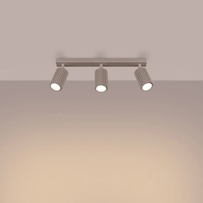 Bodové svietidlo Karbon, 3x tmavobéžové hliníkové tienidlo, (možnosť polohovania)