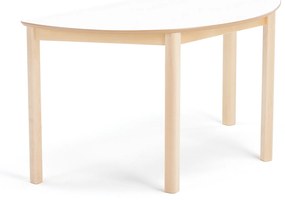 Detský stôl ZET, polkruh, breza + biela, 1200x600x630 mm