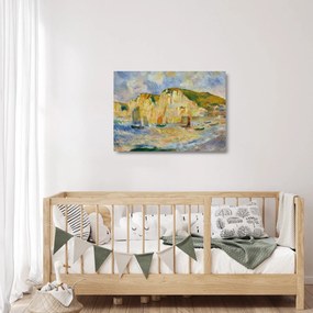 Sklenený obraz - Auguste Renoir, Sea and Cliffs, reprodukcia (70x50 cm)