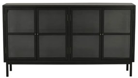 Čierna vitrína z kaučukového dreva 160x88 cm Marshalle – Rowico