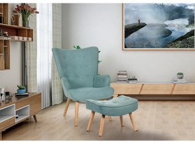 Kreslo s podnožkou BLUE2, tyrkysová