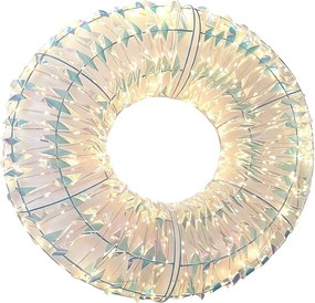 Vianočná dekorácia svietiaca zlatý plastový veniec LED – Ø 45*8 cm