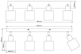 Globo 54114-4 - Bodové svietidlo TRENT 4xE14/25W/230V