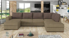 Rohová rozkladacia pohovka Astana Premium, Dostupné poťahy: Terra 08 + Terra 08 + Terra 09 ECO, Strana: pravá