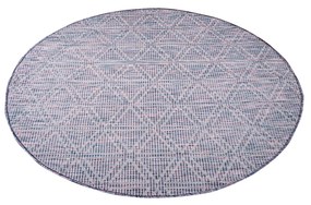 Dekorstudio Šnúrkový okrúhly koberec PALM 3073 - ružovomodrý Priemer koberca: 120cm