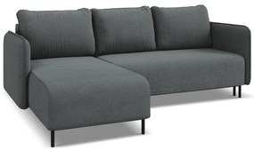 Tmavosivá rozkladacia/s úložným priestorom rohová pohovka (ľavý roh) Luana – Makamii