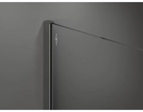 Mexen Kioto, sprchová zástena Walk-In 90 x 200 cm, 8mm číre sklo čierny vzor, grafitový profil, 800-090-101-95-77