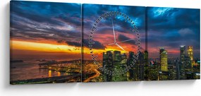 Obraz - Urban (s hodinami) (90x30 cm)