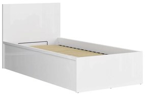 Jednolôžková posteľ 90 cm BRW Tetrix 15 (lesk biely) (s roštom) (s úl. priestorom). Vlastná spoľahlivá doprava až k Vám domov. 1098499