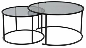 Súprava konferenčných stolíkov Aurum Black and Grey 80 cm, 2 ks